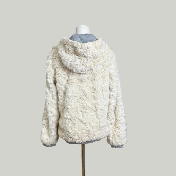 ZARA Faux Fur Cream Jacket, Cozy Teddy Zip-Up, Sz S - Picture 4 of 16